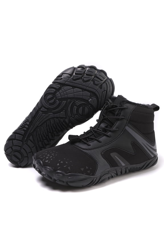 Mens Womens Winter Hike Barefoot Boots Minimalist Sneakers Warm Zero Drop Snow Boot Waterproof Non Slip Ankle Booties Shoes