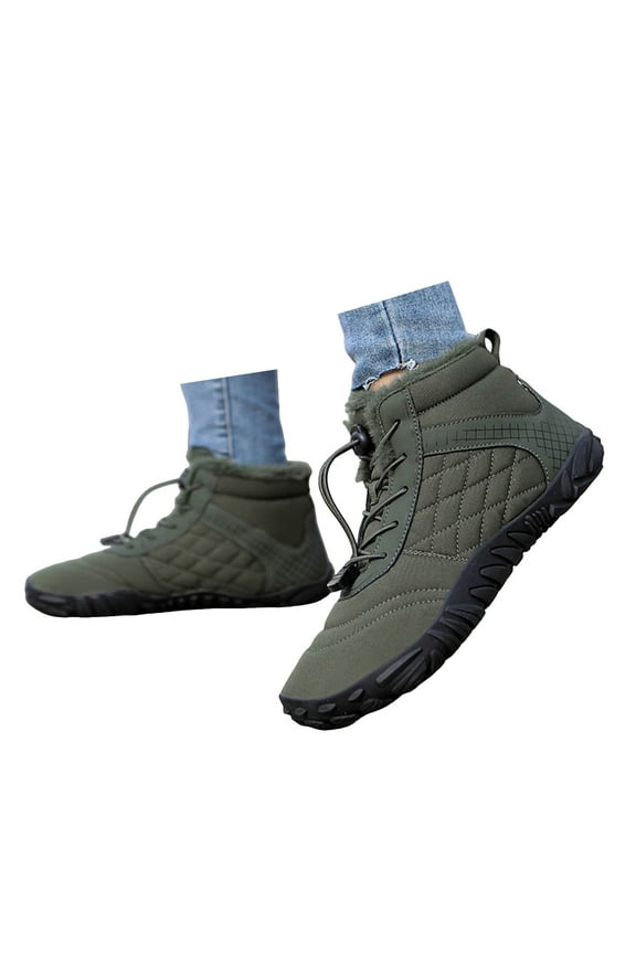 Mens Womens Winter Hiking Boots Wide Toe Box Warm Snow Booties Minimalist Barefoot Walking Sneakers Shoes
