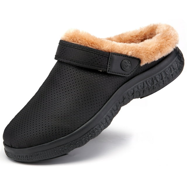 Mens Womens Winter House Slippers Arch Support Lined Clogs Warm Soft Garden Shoes Slip On Indoor