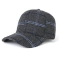thumbnail image 1 of Mens Womens Woolen Baseball Cap Adjustable Sun Protection Snapback Hats Unisex Casual Plaid Printed Breathable Going-Out Ball Hat, 1 of 1