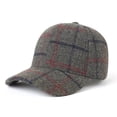 thumbnail image 1 of Mens Womens Woolen Baseball Cap Adjustable Sun Protection Snapback Hats Unisex Casual Plaid Printed Breathable Going-Out Ball Hat, 1 of 1