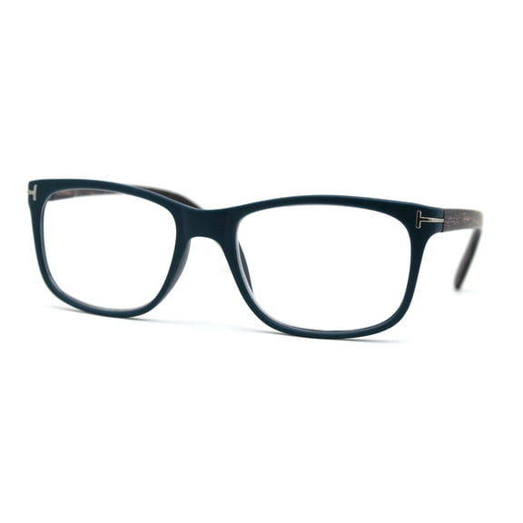 Mens Woodgrain Arm Rectangle Plastic Reading Glasses Green Pink Wood +1.0