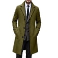 thumbnail image 1 of Mens Wool Blend Trench Coat Casual Notched Collar Lapel Long Jacket Slim Fit Trendy Classic Winter Overcoat, 1 of 8