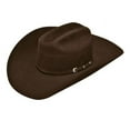 thumbnail image 1 of Mens Wool Double SS Brim & Crown 3 Piece Buckle Band Western Hat, Brown - Size 7.25 - 3 Piece, 1 of 1