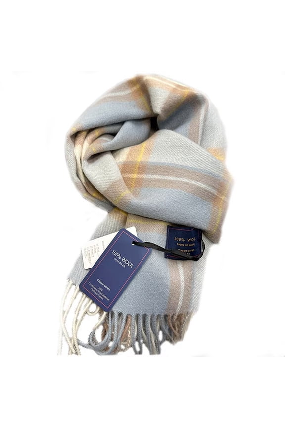 Stylish Irish Wool Scarf, Soft Lambswool, Traditional Plaid design, Imported from Ireland 72x12inch