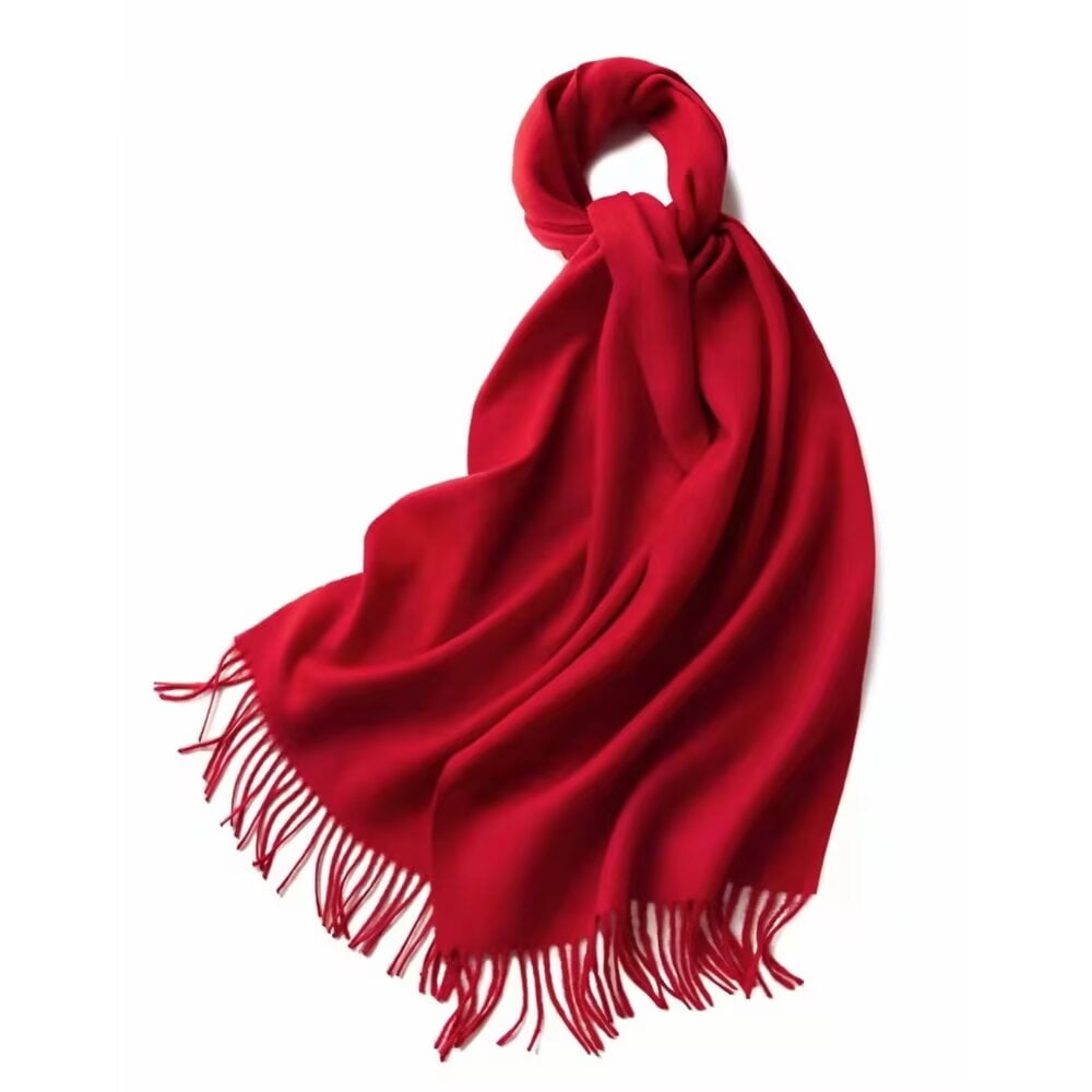 Novawo Men's Wool Winter Scarf - Extra Long Soft Scarf With Tassels For Cold Weather
