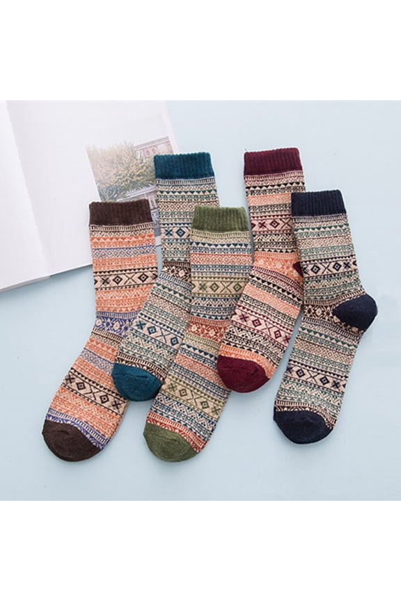 Mens Wool Socks for Winter Thick Warm Hiking Sock Soft Casual Nordic Boot Socks