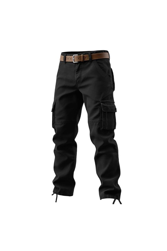 Mens Work Cargo Pants Waterproof Stretch Waistband Cargo Pants Ripstop Breathable Military Hiking Pants with Pockets Big and Tall Trousers,Black XL