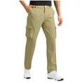 thumbnail image 1 of Mens Work Dress Pants Slim Fit Stretch Golf Cargo Pants Quick Dry Casual Comfy Trousers with Pockets Fall Winter (2XL, Khaki), 1 of 7