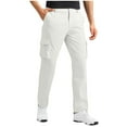 thumbnail image 1 of Mens Work Dress Pants Slim Fit Stretch Golf Cargo Pants Quick Dry Casual Comfy Trousers with Pockets Fall Winter (M, White), 1 of 7