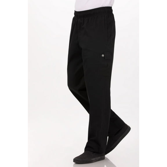 Chef Works Men's Cargo Chef Pants, Black, X-Large