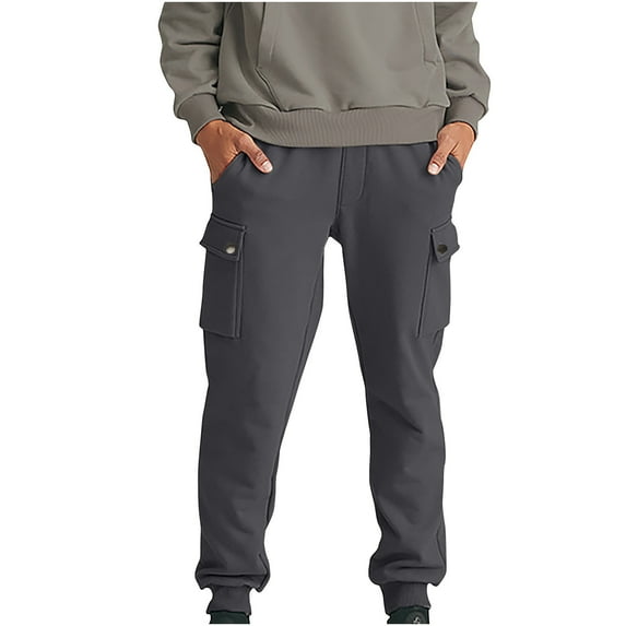 Mens Work Pants Fashion Drawstring Elastic Waist Solid Color Casual Sweat Length Pants Sweatpants for Men Dark Blue XL