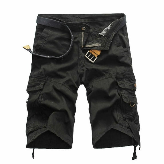 Mens Work Pants Men's Cargo Shorts Multi Pockets Relaxed Summer Beach Shorts Pants Cargo Work Shorts Black L