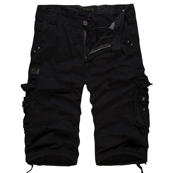 Mens Work Pants Men's Cargo Shorts Multi Pockets Relaxed Summer Beach Shorts Pants Mens Work Cargo Shorts Black XL