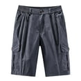 thumbnail image 1 of Mens Work Pants Mens Fashion Sports Multi Pockets Casual Summer Elastic Waistband Half Short Pants Cargo Work Shorts Dark Gray 5XL, 1 of 4