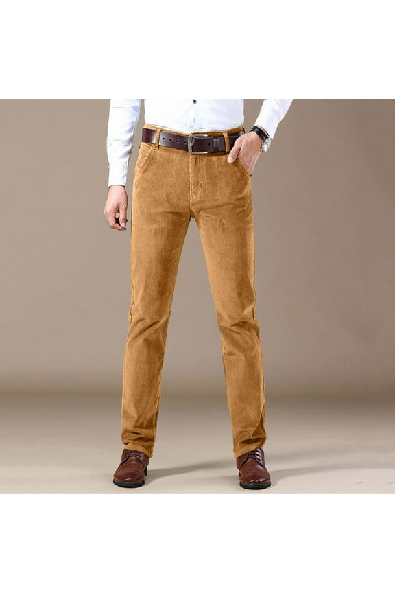 Mens Work Pants Stretch Corduroy Corduroy Regular Casual Straight Leg Pant Pant Daily-Wear