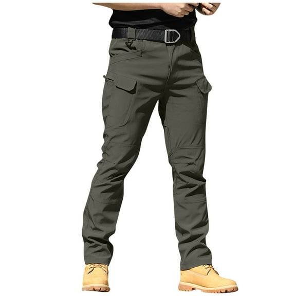 Mens Work Pants Stretch FlexLightweight Hiking Pants Rip Stop Cargo Work‌ Gray L