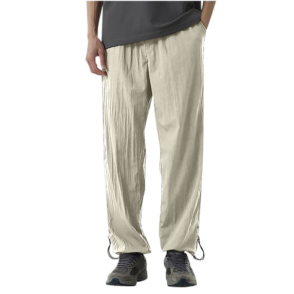 Mens Cargo Pants Spring/Summer Pants for Men Summer Pocket Drawstring Casual Pocket Pants