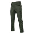 thumbnail image 1 of Mens Work Pants Water Resistant Ripstop Elastic Waist Outdoor Breathable Cargo Pants with Muti Tool Pockets Size XS-2XL Army Green, 1 of 5