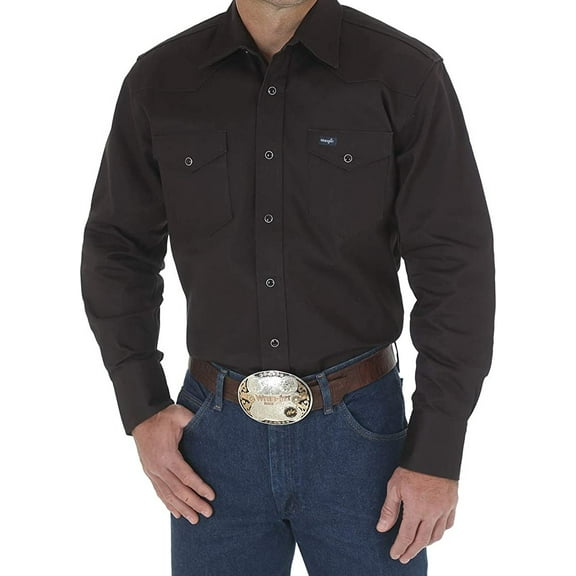 Mens Work Shirt Button-Front Cowboy Denim XL