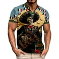 thumbnail image 1 of Mens Work Shirt Graphic De Mexican Theme Printed Compression Shirt Men,Black,L, 1 of 4