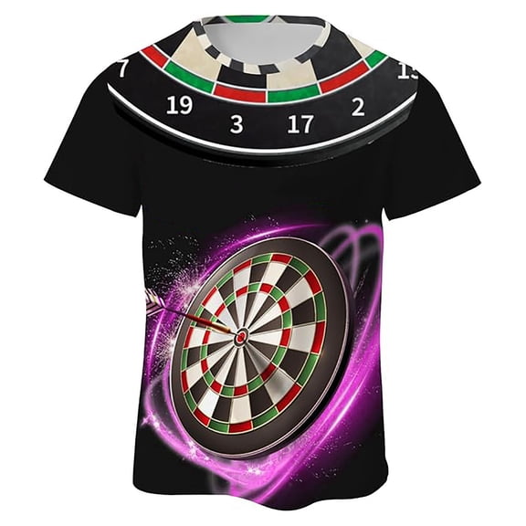 Mens Work Shirt Print Crew Neck Short Sleeve Mens Rugby Shirt,Hot Pink,S