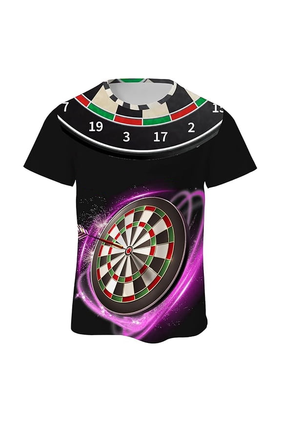 Mens Work Shirt Print Crew Neck Short Sleeve Mens Rugby Shirt,Hot Pink,S