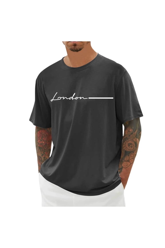 Mens Work Shirt Short Sleeve Canadian Art Typography Print Modern Graphic Beach Tops,Grey,S