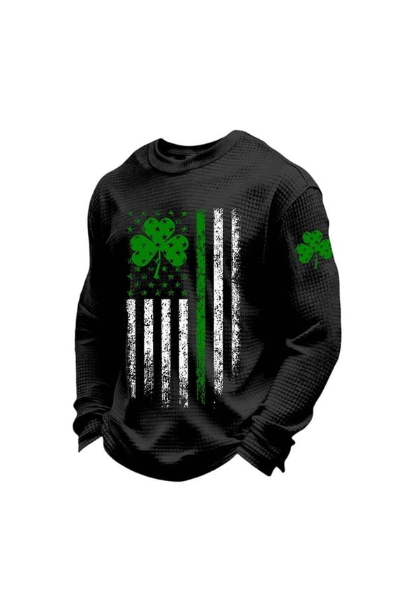 Mens Work Shirts Texture Saint Patrick'S Day Short Sleeve School Outfits for Teachers,Black,M