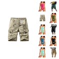 thumbnail image 1 of Mens Work Shorts Elastic Waist Solid Tooling Shorts Pockets Solid Cargo Shorts 6, 1 of 5