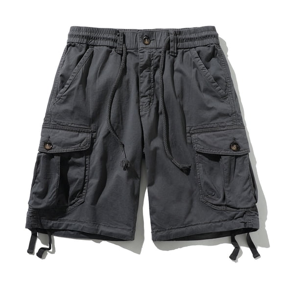 Mens Work Shorts Men's Multi Bag Workwear Pants Summer New Loose Size Outdoor Quarter Pants Shorts for Work Men Dark Gray L