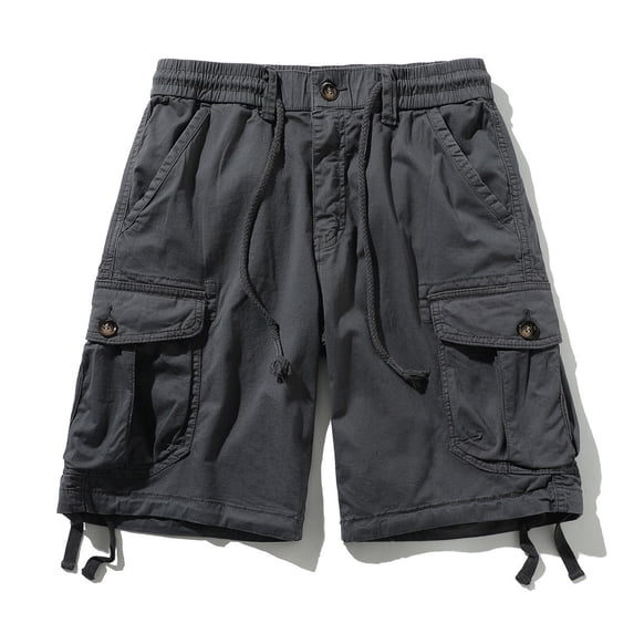 Mens Work Shorts Men's Multi Bag Workwear Pants Summer New Loose Size Outdoor Quarter Pants Shorts for Work Men Dark Gray L