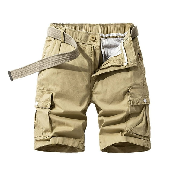 Mens Work Shorts Men's Plus Size Cargo Shorts Multi Pockets Relaxed Summer Beach Shorts Pants Cargo Shorts for Men Khaki L