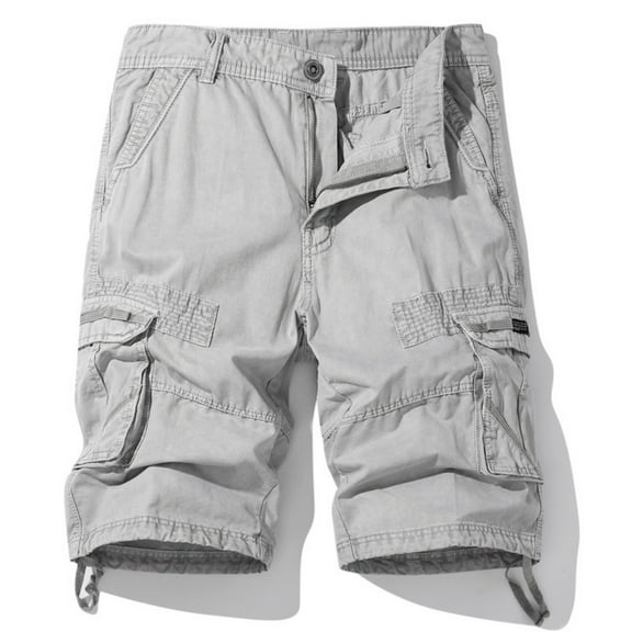 Mens Work Shorts Men's Sports Multi Pockets Relaxed Summer Shorts Pants Mens Work Cargo Shorts Gray L
