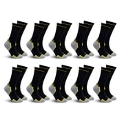 Mens Work Sock, AMITOFO Thick Durable Boot Socks for Men Size 11-13 Breathable Seamless Toe Mens Outdoor Work Socks for All-Season Wear Black 10-Pack