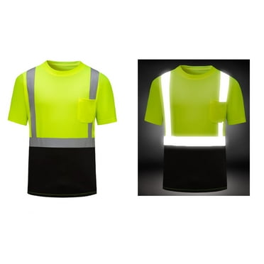 Mens Work T Shirts with Pocket M-4X Big & Tall Short Sleeve Tees Tops Plus Size Pullover Crewneck Color-Block Workwear Reflective Tshirts Clearance