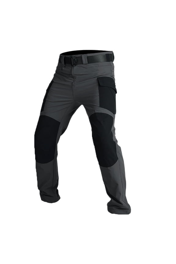 Mens Work Utility Pants 4 Way Stretch Construction Carpenter Cargo Tactical Durable Cordura Relaxed Fit Grey XL