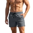 thumbnail image 1 of Mens Workout Athletic Shorts 4 inch Inseam Quick Dry Hiking Shorts Men Lightweight Sports Gym Shorts Running Drawstring Waist with Pockets, 1 of 6