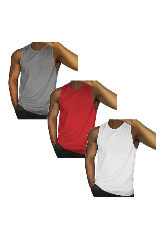 Mens Workout Cut Off Shirts Perfect Muscle Shirt Bodybuilding Tank Tops Sleeveless Gym T Shirts 3 Pack