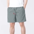 thumbnail image 1 of Mens Workout Gym Shorts Drawstring Elastic Waist Casual Quick Dry Athletic Running Shorts Breathable Beach Short Pants with Pockets Gray L, 1 of 7