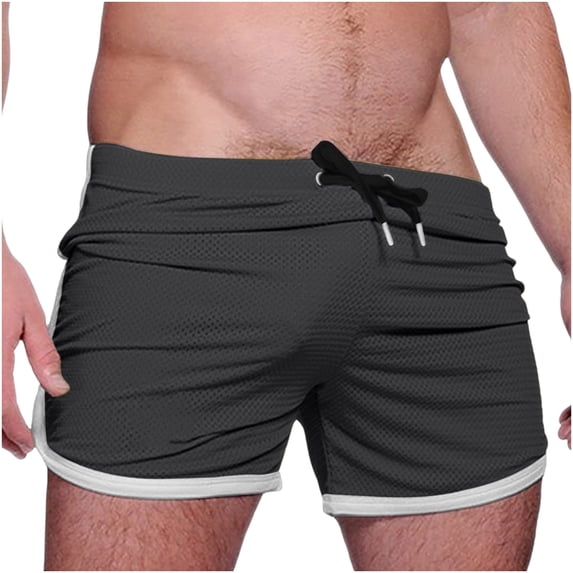 Mens Workout Gym Shorts Stretch Mesh Slim Fitted Gym Bodybuilding Summer Beach Athletic 3 Inch Shorts