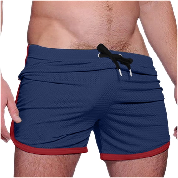 Mens Workout Gym Shorts Stretch Mesh Slim Fitted Gym Bodybuilding Summer Beach Athletic 3 Inch Shorts