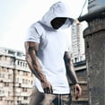 thumbnail image 1 of Mens Workout Hoodie Short Sleeve Athletic Shirt With Hood Sports Tank Tops (White XL), 1 of 3