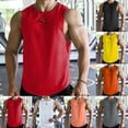 thumbnail image 1 of Mens Workout Mesh Tank Tops Quick Dry Sleeveless UPF 50+ Muscle Tee Cut off Shirts for Athletic Gym Running Swim Beach Training Big and Tall Size M-3XL Yellow, 1 of 6
