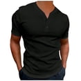 thumbnail image 1 of Mens Workout Shirt Fashion Sports Trend V Neck Short Sleeved Mens Spring Shirt,Black,S, 1 of 7