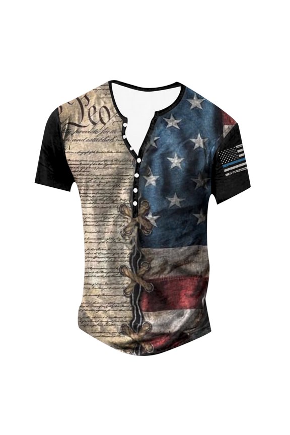 Mens Workout Shirt Retro Button Placket Small Print Long Sleeve Short Sleeve Mens Activities Shirt,Grey,L