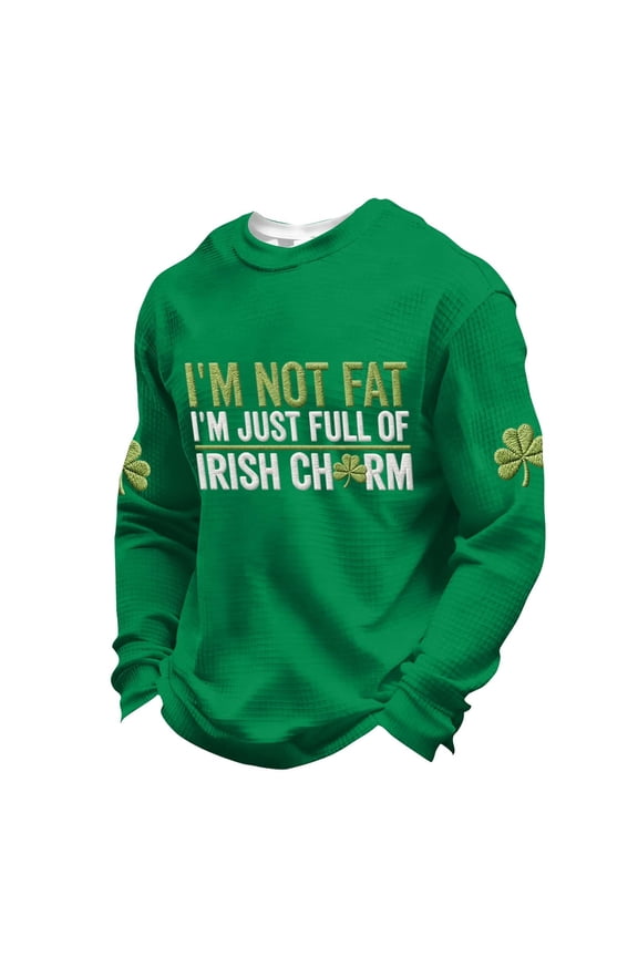 Mens Workout Shirt Saint Patrick'S Day Comfort Long Sleeve Compression Shirt Men,Green,L