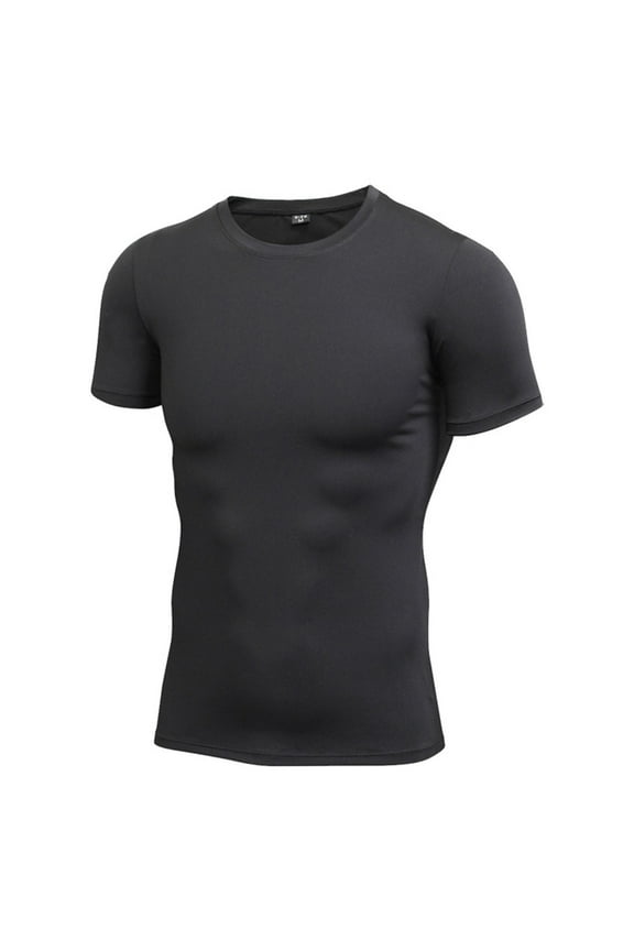 Mens Workout Shirts Active Stretchy Quick Dry Slim Fit Training Wear Sport Running Gym Shirts for Men