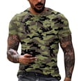 thumbnail image 1 of Mens Workout Shirts Big And Tall Short Sleeve Crewneck Camouflage T-Shirts Causal Stylish Camo Pullover Top Tees,Green 2XL, 1 of 6