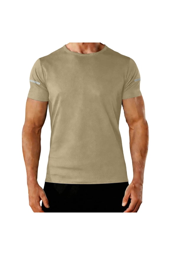 Mens Workout Shirts Dry Fit Sun Protection Athletic Short Sleeve Shirt UPF 50+ Gym Running Swim Rash Guard Top Dry Fit Shirts For Men